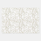 Feuille De Papier Cadeau Branches dorées (Devant 2)