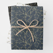 Feuille De Papier Cadeau Branches dorées (En situation)