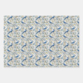 Feuille De Papier Cadeau Branches et fleurs d'oiseaux Blue Jays (Devant 3)
