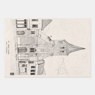 Feuille De Papier Cadeau Breda Dutch Vintage Architecture Sketch Art