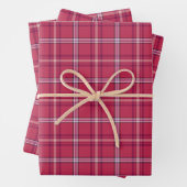 Feuille De Papier Cadeau Brick Red and Soft Peach Plaid (En situation)
