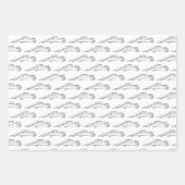 Feuille De Papier Cadeau Bride/Wedding shower noir et blanc simple (Devant 3)