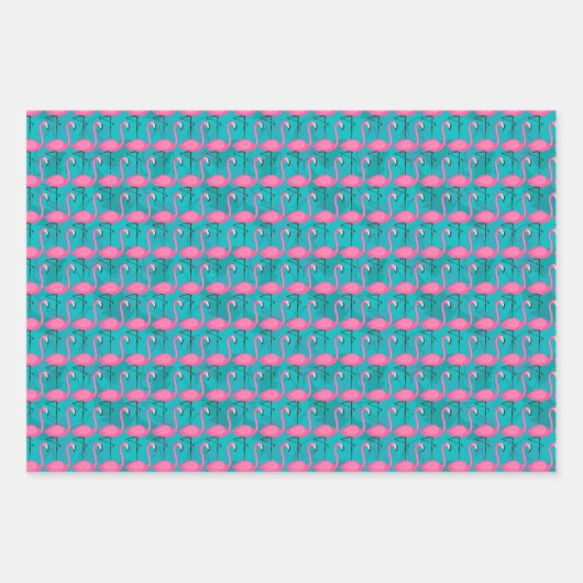 Feuille De Papier Cadeau Bright Flamingo Patch | Ajouter votre 2 initial (Devant 2)