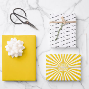 Feuille De Papier Cadeau Bright Fun Pop Jaune Sunshine Crazy Chicken Run!