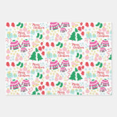 Feuille De Papier Cadeau Bright Happy Motif de Noël (Devant)