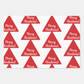 Feuille De Papier Cadeau Bright Red Joyeux Noël Motif moderne (Devant 3)