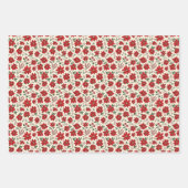 Feuille De Papier Cadeau Bright Red Poinsettias (Devant)