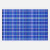 Feuille De Papier Cadeau Bright Shades of Blue & White Plaid (Devant 3)