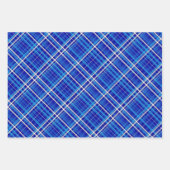 Feuille De Papier Cadeau Bright Shades of Blue & White Plaid (Devant)