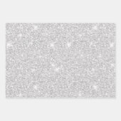 Feuille De Papier Cadeau Bright Sparken blanc couleur argent Joyeux Noël (Devant 2)