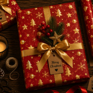 Feuille De Papier Cadeau Brillant la nuit de Noël