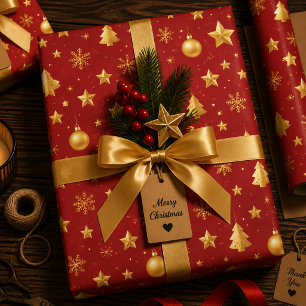 Feuille De Papier Cadeau Brillant la nuit de Noël
