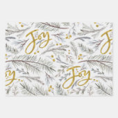 Feuille De Papier Cadeau Brindilles Gris (Devant)