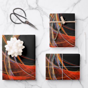 Feuille De Papier Cadeau Briser le Cercle Vortex de Feu Art Abstrait