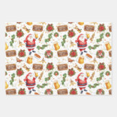 Feuille De Papier Cadeau British Christmas Wrapping Paper Santa Claus (Devant)