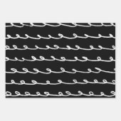 Feuille De Papier Cadeau Brochures à boucle épaisse simples minimes noir bl (Devant)