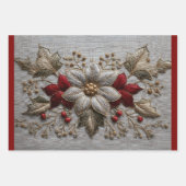 Feuille De Papier Cadeau Broderie festive (Devant 3)