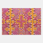 Feuille De Papier Cadeau Broderie indienne colorée Imprimer (Devant)