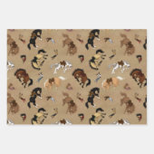 Feuille De Papier Cadeau Broncs et Cowboys (Devant)