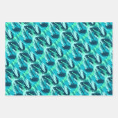 Feuille De Papier Cadeau Brosse bleu turquoise Aqua (Devant 2)