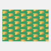 Feuille De Papier Cadeau Brosse d'or - Noël rouge, vert et blanc (Devant 2)