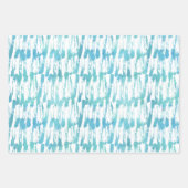 Feuille De Papier Cadeau Brosse, peinture humide, brosse sèche, bleu, B/W (Devant 3)