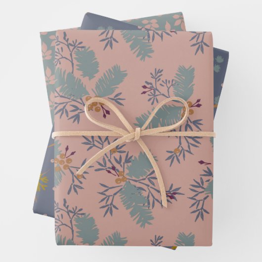 Feuille De Papier Cadeau brouillard forestier d'hiver (En situation)