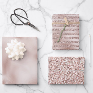 Feuille De Papier Cadeau Broussailler Champagne Parties scintillant rose