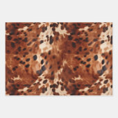 Feuille De Papier Cadeau Brown Cream Cowhide Western (Devant 2)