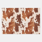 Feuille De Papier Cadeau Brown Cream Cowhide Western (Devant)