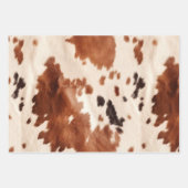 Feuille De Papier Cadeau Brown Cream Southwest Cowhide Christmas (Devant 3)