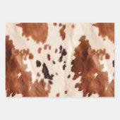 Feuille De Papier Cadeau Brown Cream Southwest Cowhide Christmas (Devant)