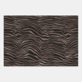 Feuille De Papier Cadeau Brown de chocolat noir Zèbre imprimé        (Devant)