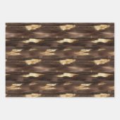 Feuille De Papier Cadeau Brown Gold Abstrait (Devant)