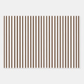 Feuille De Papier Cadeau Brown, Gris, Bandes Or Ensemble de 3 Enveloppement (Devant)