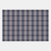 Feuille De Papier Cadeau Brown-Masculine bleu plaid (Devant)