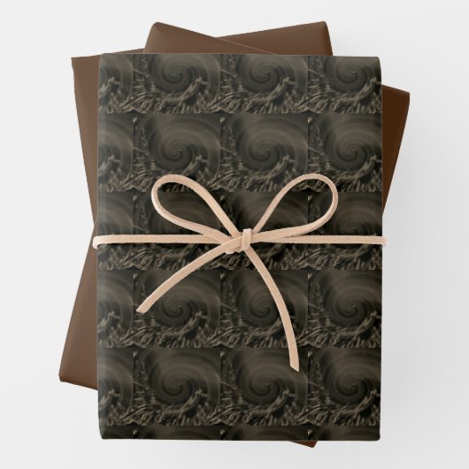 FEUILLE DE PAPIER CADEAU BROWN MODERNE (En situation)