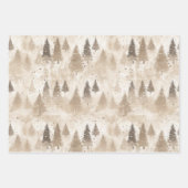 Feuille De Papier Cadeau Brown Russe Pin d'hiver de Noël (Devant)