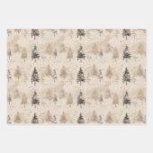 Feuille De Papier Cadeau Brown Russe Pin d'hiver de Noël (Devant 3)