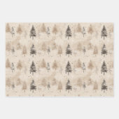 Feuille De Papier Cadeau Brown Russe Pin d'hiver de Noël (Devant 2)