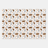 Feuille De Papier Cadeau Brûlé Orange Buffalo Plaid Longhorn Motif (Devant)