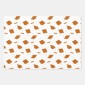 Feuille De Papier Cadeau Brûlé Orange Graduation Cap Toss (Devant)