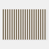 Feuille De Papier Cadeau Brun café et rayures blanches (Devant 2)