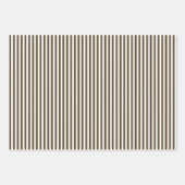 Feuille De Papier Cadeau Brun café et rayures blanches (Devant)