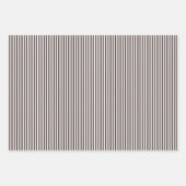 Feuille De Papier Cadeau Brun foncé et rayures blanches (Devant 3)