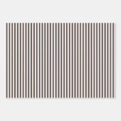 Feuille De Papier Cadeau Brun foncé et rayures blanches (Devant)