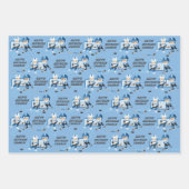 Feuille De Papier Cadeau Brunette Boy Hockey Personnalisé (Devant 3)