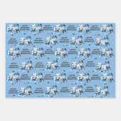 Feuille De Papier Cadeau Brunette Boy Hockey Personnalisé (Devant)