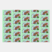 Feuille De Papier Cadeau Brunette Noël Présent Fée (Devant 2)