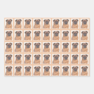 Feuille De Papier Cadeau Bruxelles Griffon Smooth Painting Original Chien A